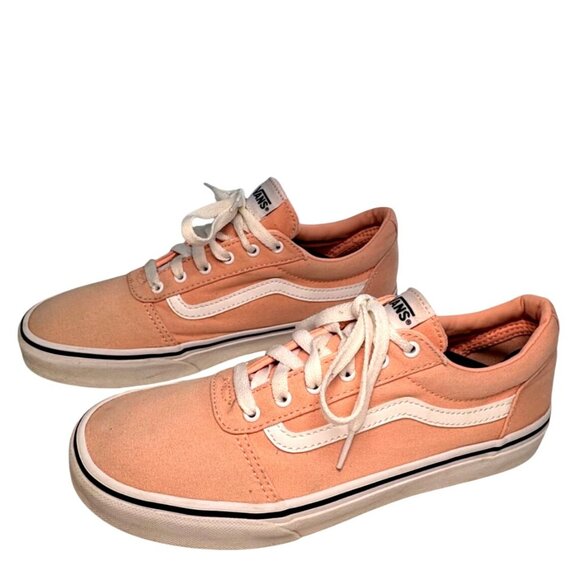 Vans Old Skool Canvas Lace-Up Sneakers Peach & White Missy US 6 Casual Shoes - Picture 4 of 6